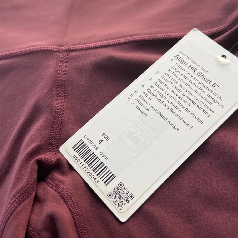 ** SOLD ** NWT Lululemon Align Shorts 4 - Picture 3 of 5